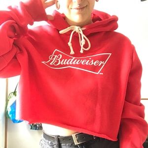 Budweiswer crop red hoodie